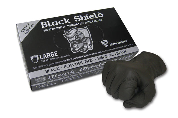 BLACK SHIELD Extra Heavy Duty Nitrile Gloves
